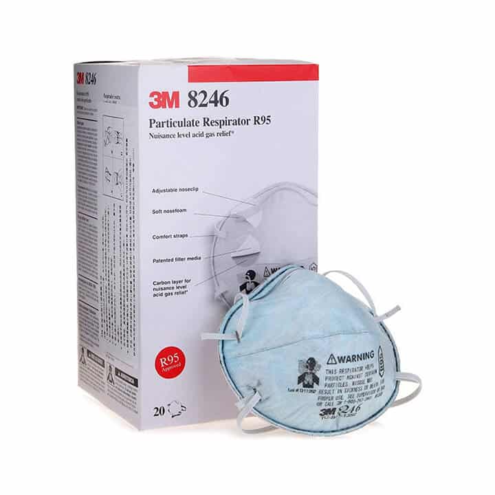 KHẨU TRANG LỌC BỤI VÀ HƠI A-XÍT 3M™ 8246, TIÊU CHUẨN P2, R95 NIOSH