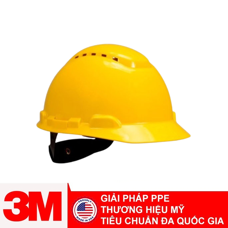 Mũ bảo hộ 3M có lỗ thông hơi màu vàng SecureFit H-702SFV-UV