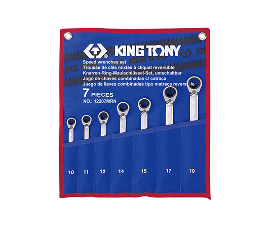 Bộ cờ lê đầu tròng, đầu mở tự động 7 chiếc 10-19mm Kingtony 12207MRN