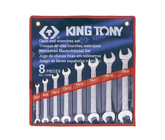 Bộ cờ lê 2 đầu mở 8 chiếc 6x7-20x22mm Kingtony 1108MR