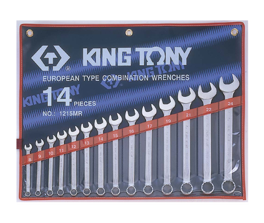 Bộ cờ lê đầu tròng, đầu mở 14 chiếc 8-24mm Kingtony 1215MR