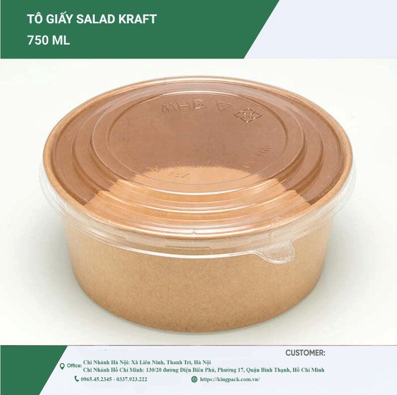 TÔ GIẤY SALAD 750ML KRAFT