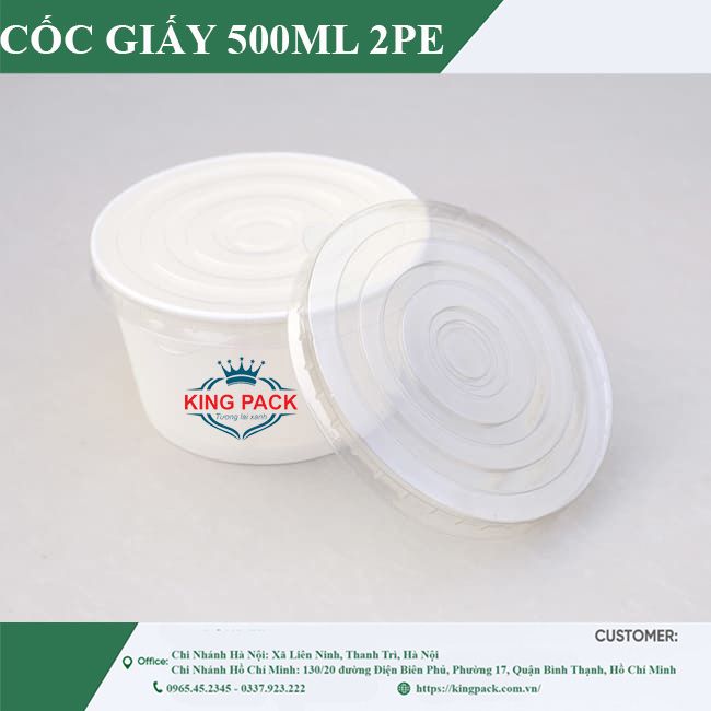 Cốc giấy 500ml 2pe