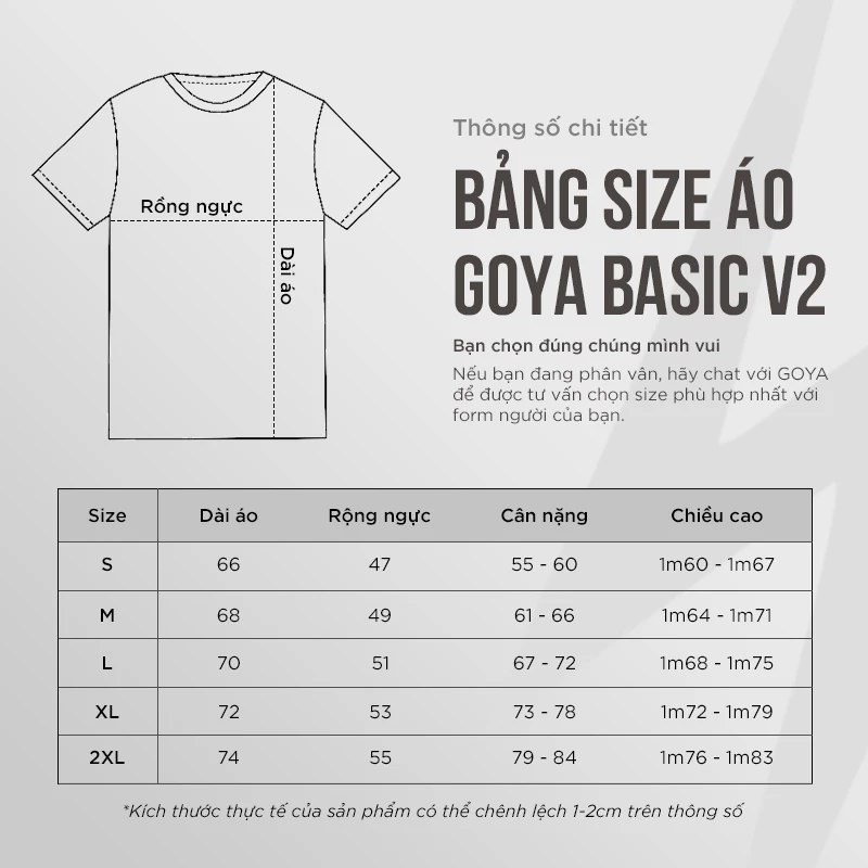 ÁO T-SHIRT GOYA BASIC V2
