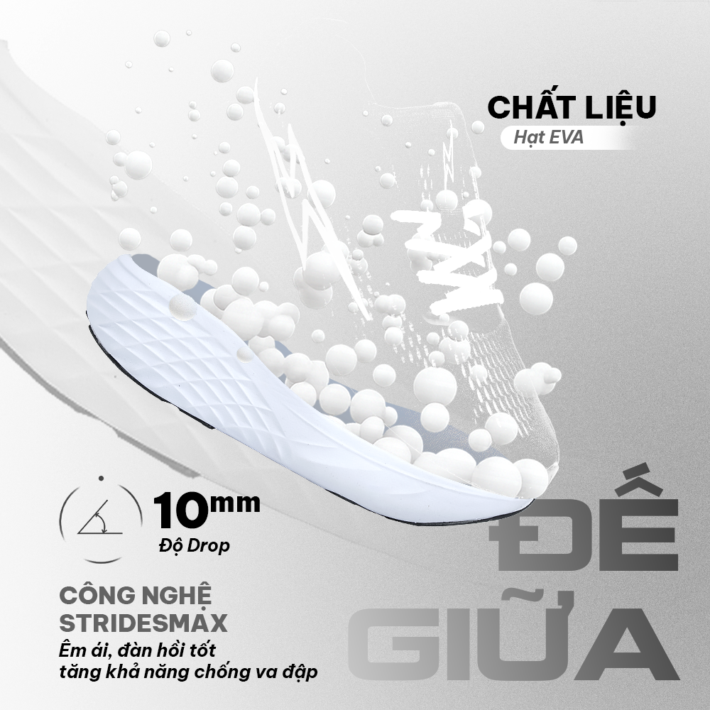 GIÀY CHẠY BỘ GOYA DAILY - ĐEN TRẮNG