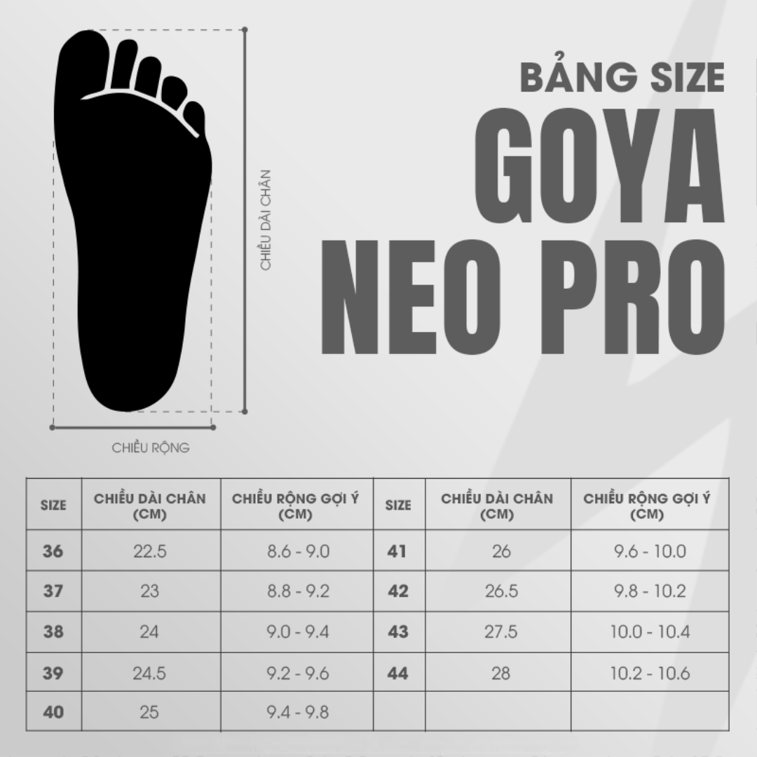 GIÀY CHẠY BỘ GOYA NEO PRO - XÁM NHẠT