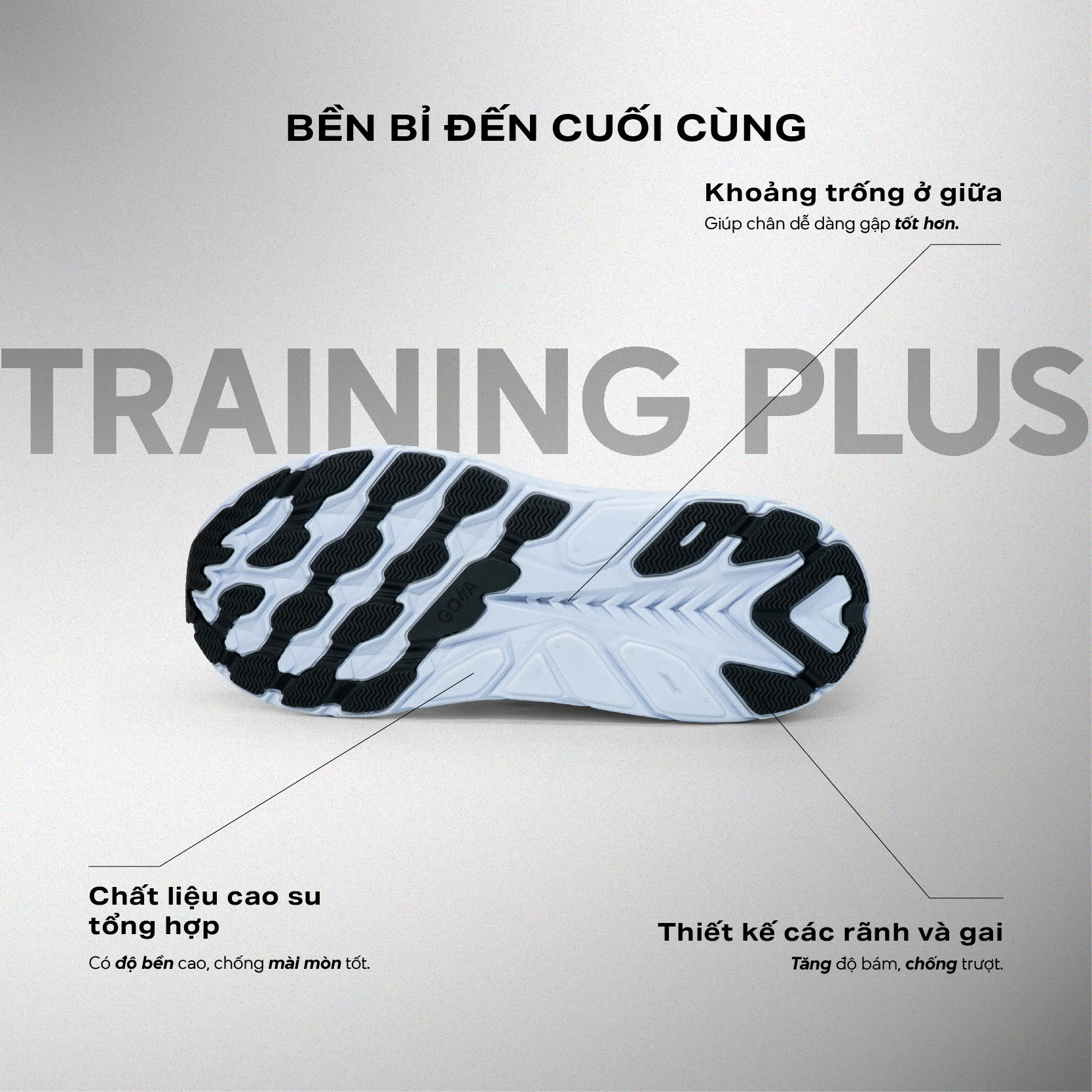 GIÀY CHẠY BỘ GOYA PLUS - XÁM ĐẬM