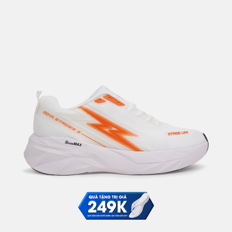 GIÀY CHẠY BỘ GOYA STRIDES 3 - TRẮNG CAM
