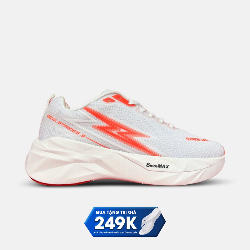 GIÀY CHẠY BỘ GOYA STRIDES 3 - TRẮNG CAM
