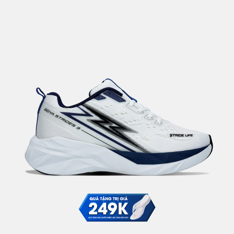 GIÀY CHẠY BỘ GOYA STRIDES 3 - TRẮNG KEM