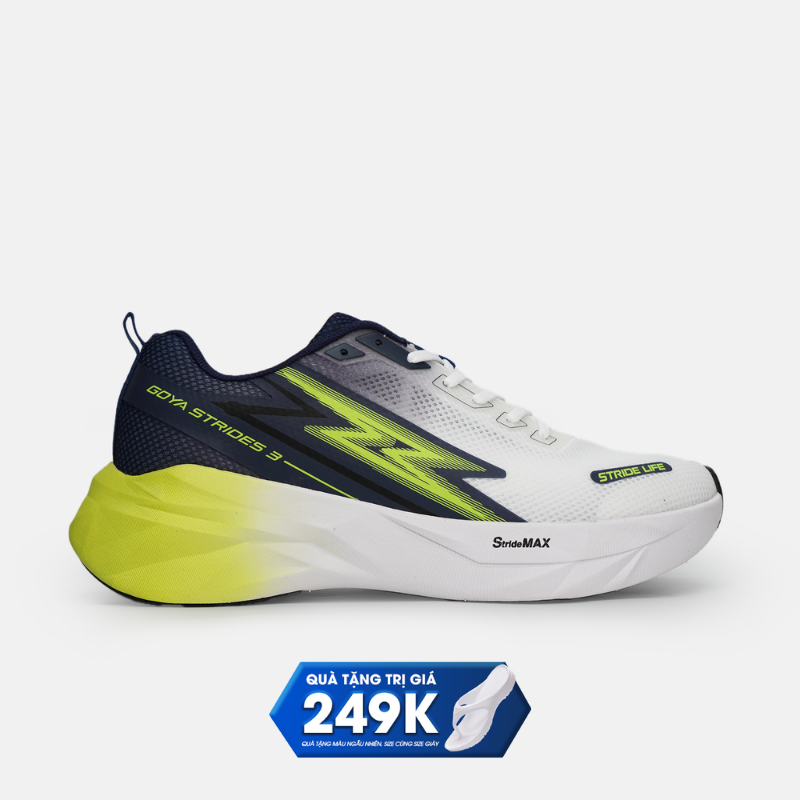 GIÀY CHẠY BỘ GOYA STRIDES 3 - XÁM NEON