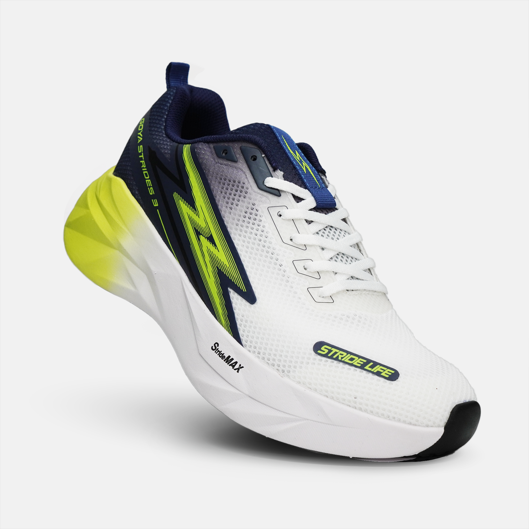 GIÀY CHẠY BỘ GOYA STRIDES 3 - XÁM NEON