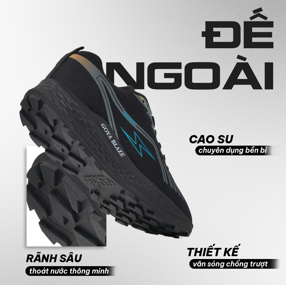 GIÀY CHẠY BỘ GOYA TRAIL PLUS - FULL ĐEN
