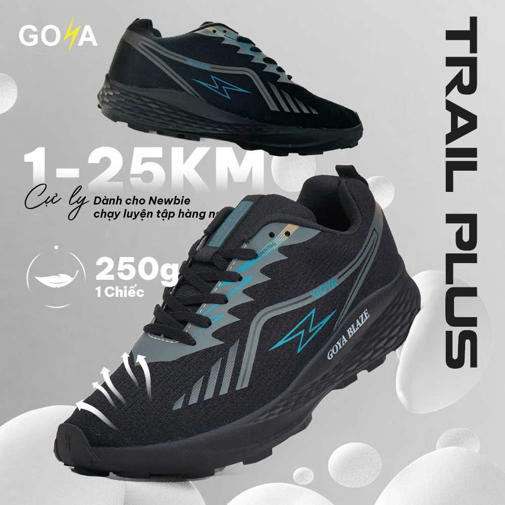 GIÀY CHẠY BỘ GOYA TRAIL PLUS - FULL ĐEN