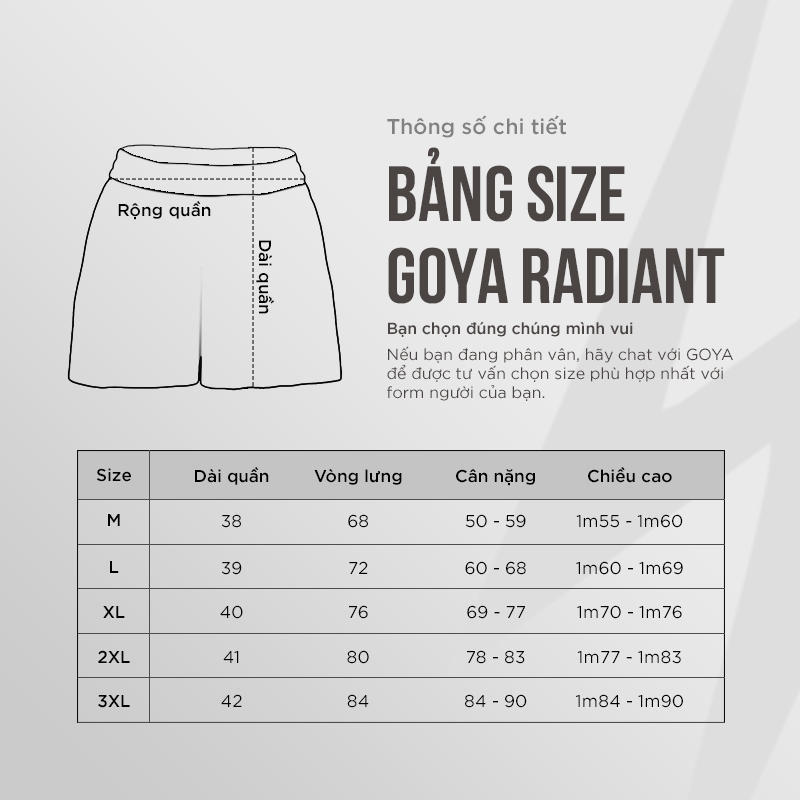 QUẦN THỂ THAO 1 LỚP GOYA RADIANT