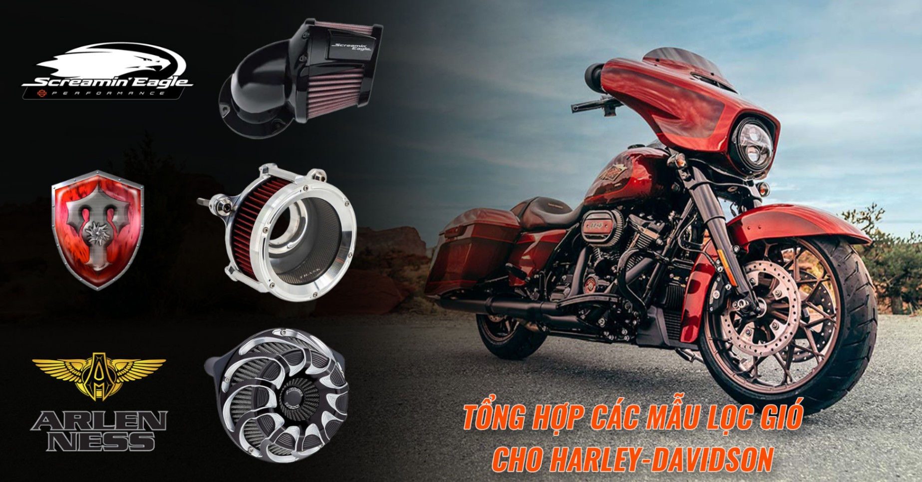 Tổng hợp các mẫu lọc gió hiệu suất cao cho Harley-Davidson