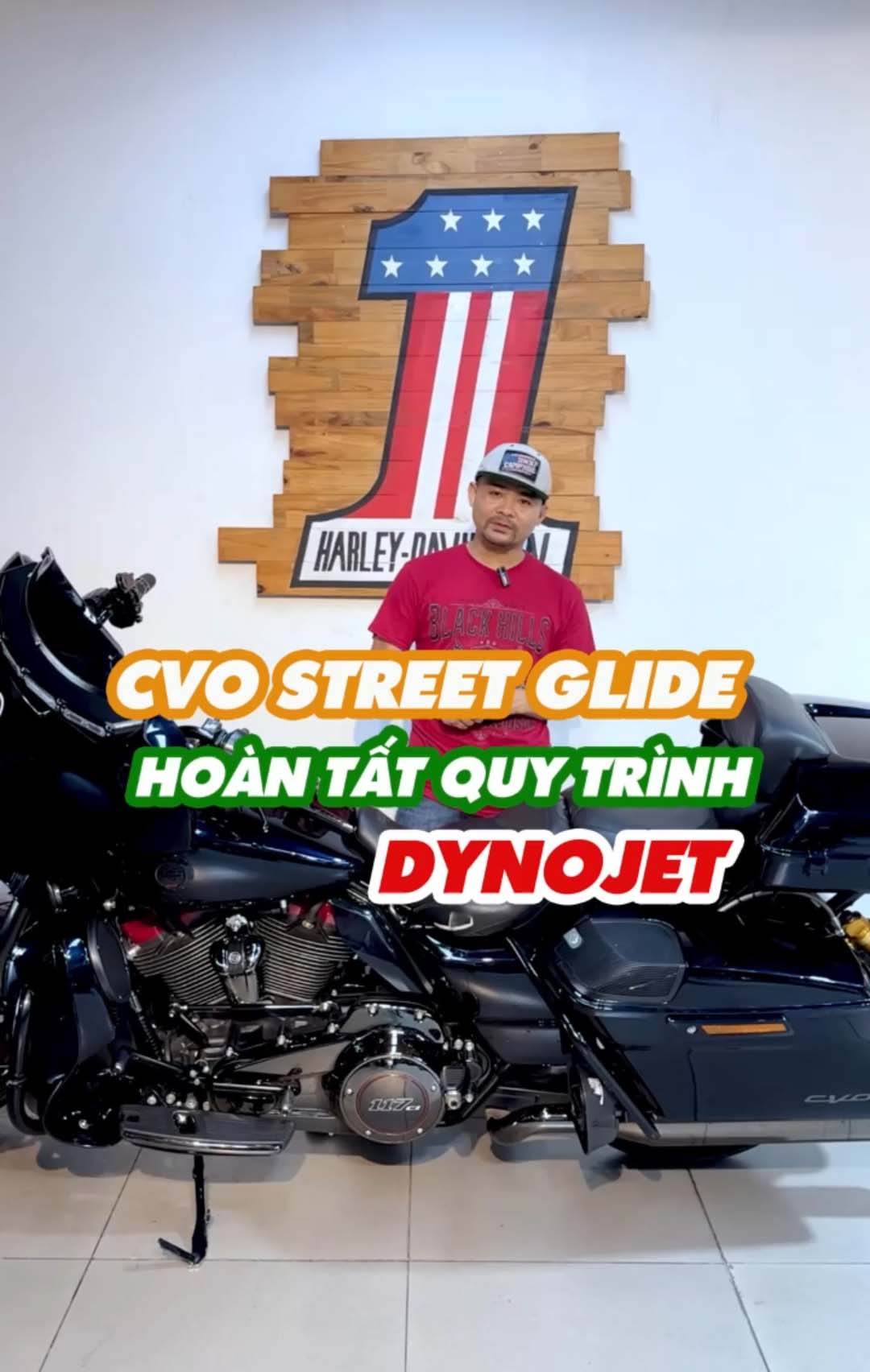 CVO Street Glide đã hoàn thành tối ưu với ống xả, lọc gió và xăng E10 – Hiệu quả vận hành cải thiện rõ rệt sau Dynojet