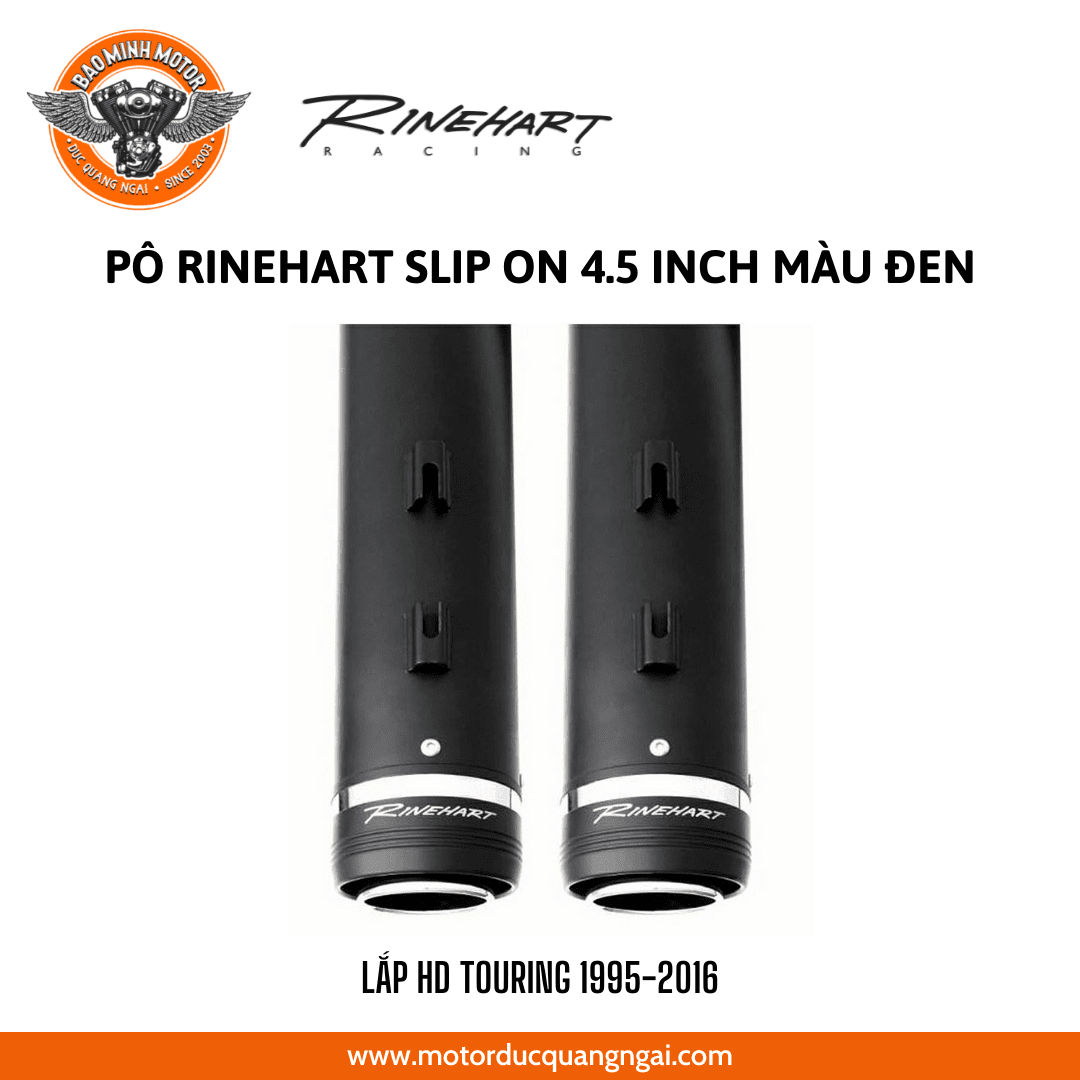 PÔ RINEHART SLIP-ON 4.5 INCH MÀU ĐEN LẮP HD TOURING  1995 - 2016