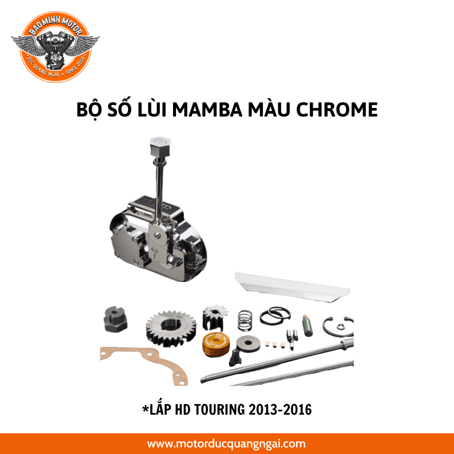 BỘ SỐ LÙI MAMBA MÀU CHROM LẮP HD TOURING 