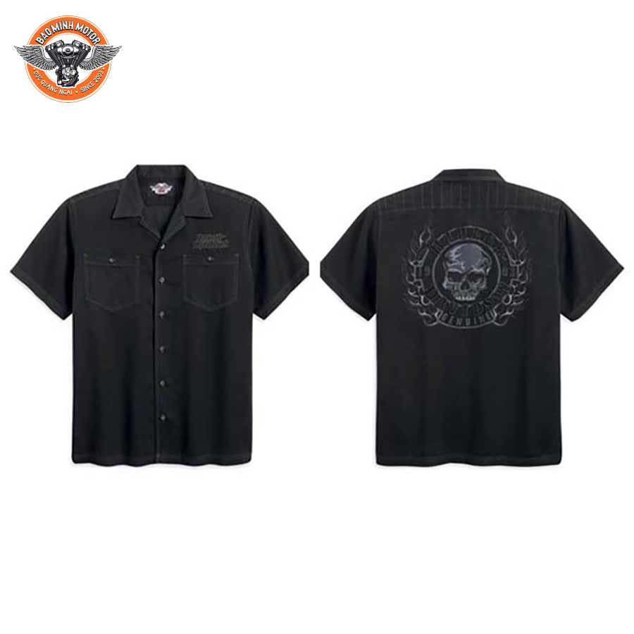 ÁO SƠ MI CỘC TAY HARLEY DAVIDSON SIZE L (96578-12VM)