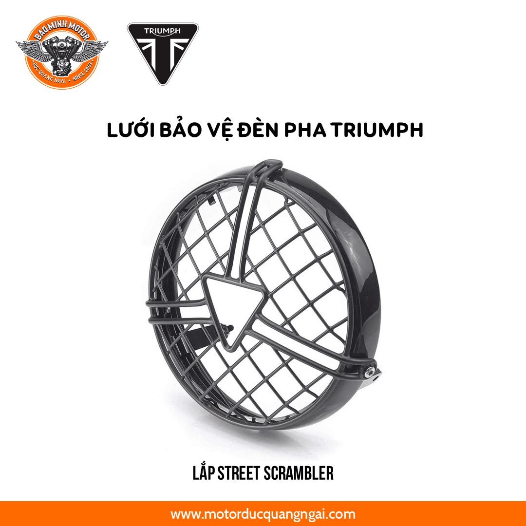 LƯỚI BẮT PHA ĐÈN TRIUMPH CHO STREET SCRAMBLER MÀU ĐEN