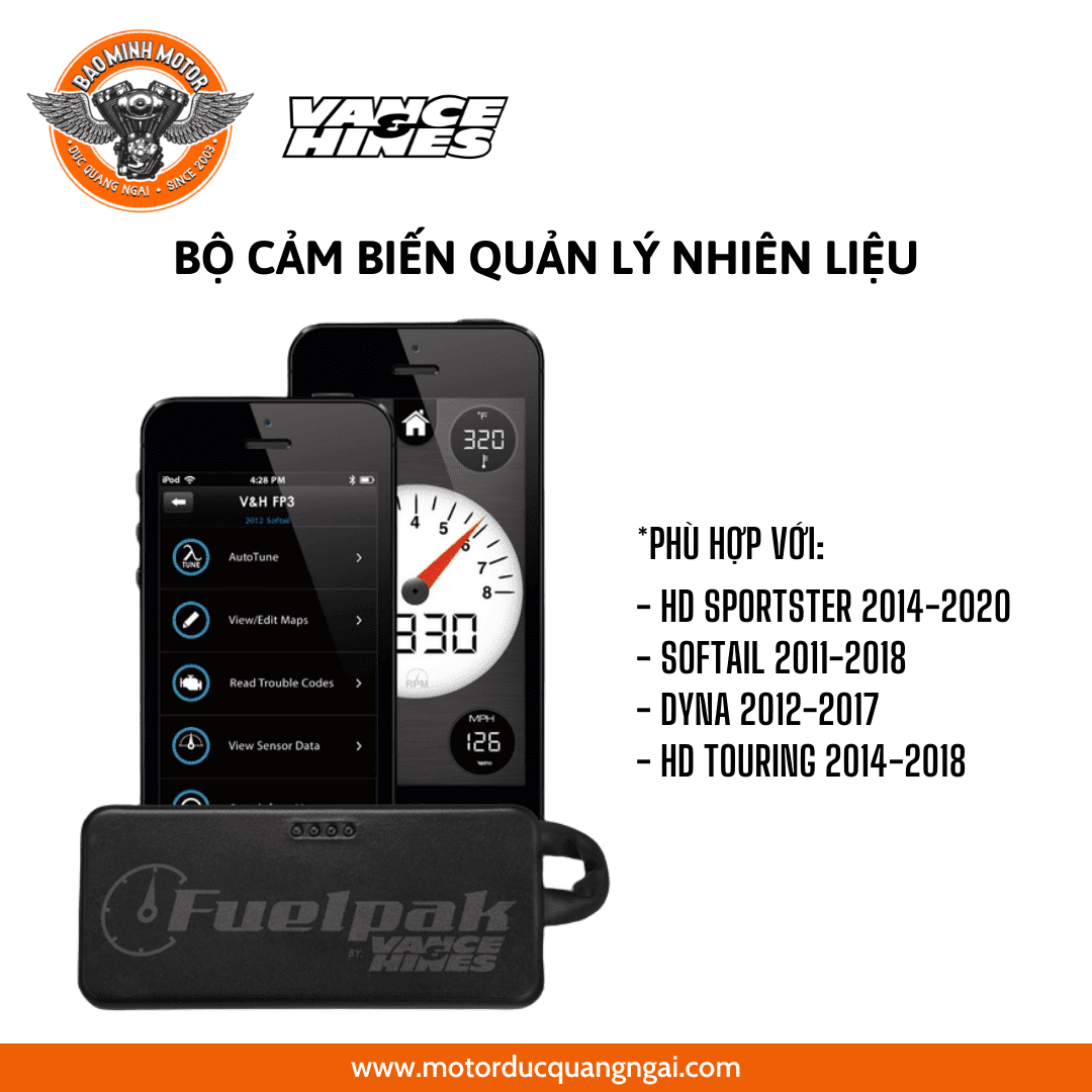 FUELPAK FP3 HIỆU VANCE HINESS LẮP HD SPORTSTER 2014-2020, TOURING 2014-2018, SOFTAIL '11-'18 , DYNA 2012-2017