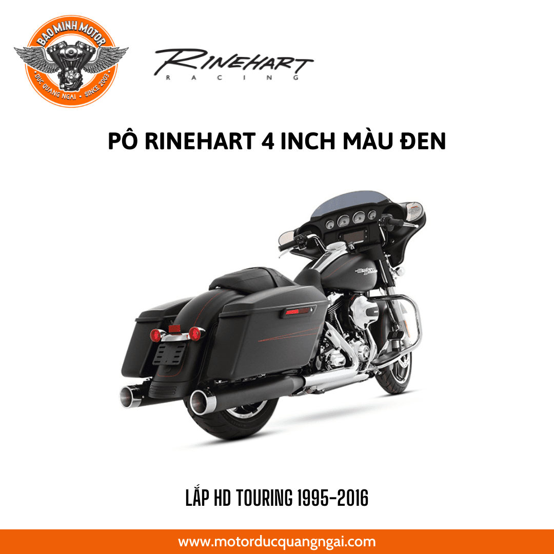 PÔ RINEHART 4 INCH MÀU ĐEN LẮP HD TOURING 1995-2016