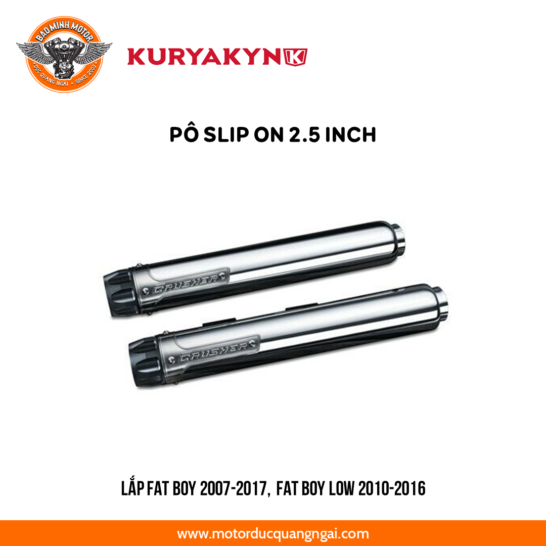 PÔ KURYAKYN SLIP-ON MÀU CHROME LẮP HD 07-17 FAT BOY, 10-16 FAT BOY LOW, 07 DEUCE