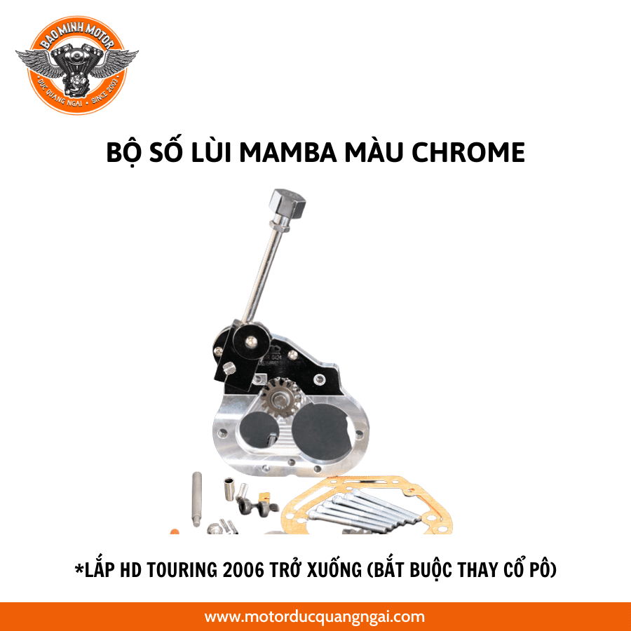 BỘ SỐ LÙI MAMBA MÀU CHROM CÔN DÂY LẮP HD TOURING TRƯỚC 2006