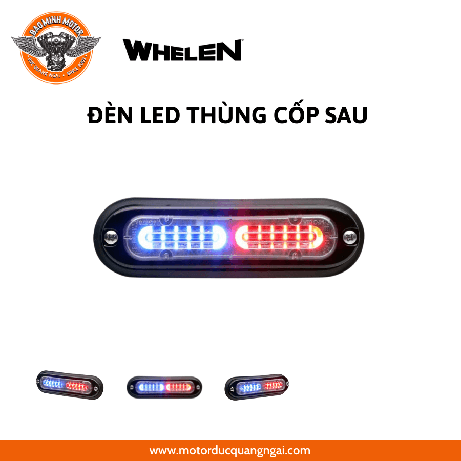 ĐÈN LED THÙNG CỐP SAU HIỆU WHELEN MÀU XANH ĐỎ