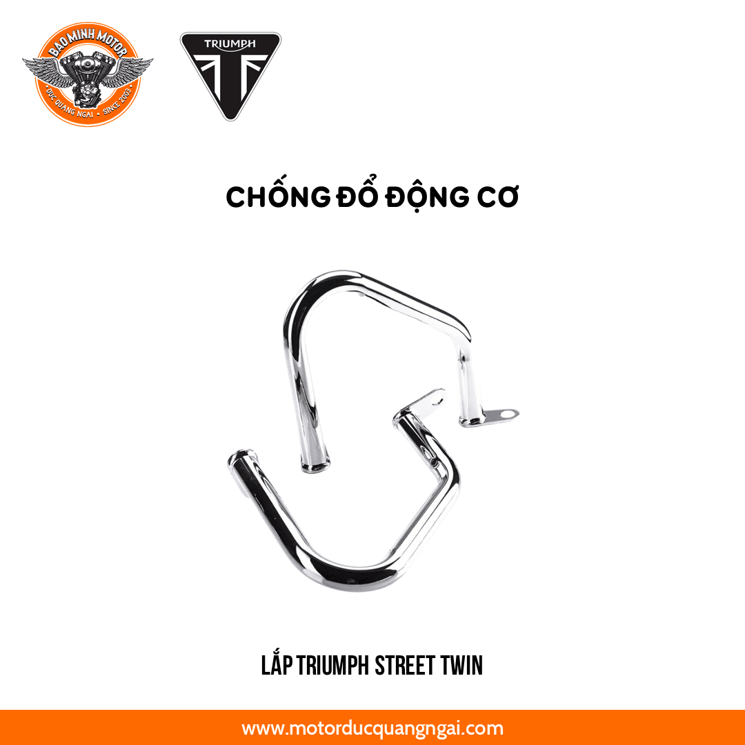CHỐNG ĐỔ HIỆU TRIUMPH MÀU CHROME LẮP BONNNEVILLE, THRUXTON,STREET TWIN / CUP