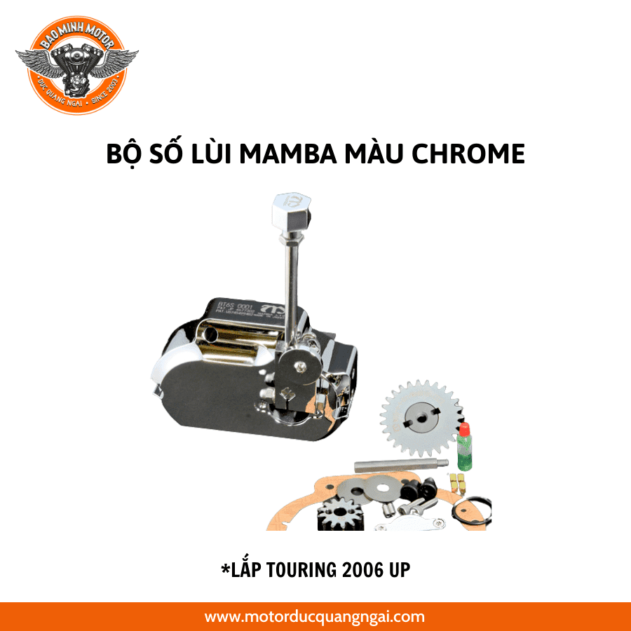 BỘ SỐ LÙI HIỆU MAMBA MÀU CHROME CÔN DÂY LẮP TOURING 2006 UP