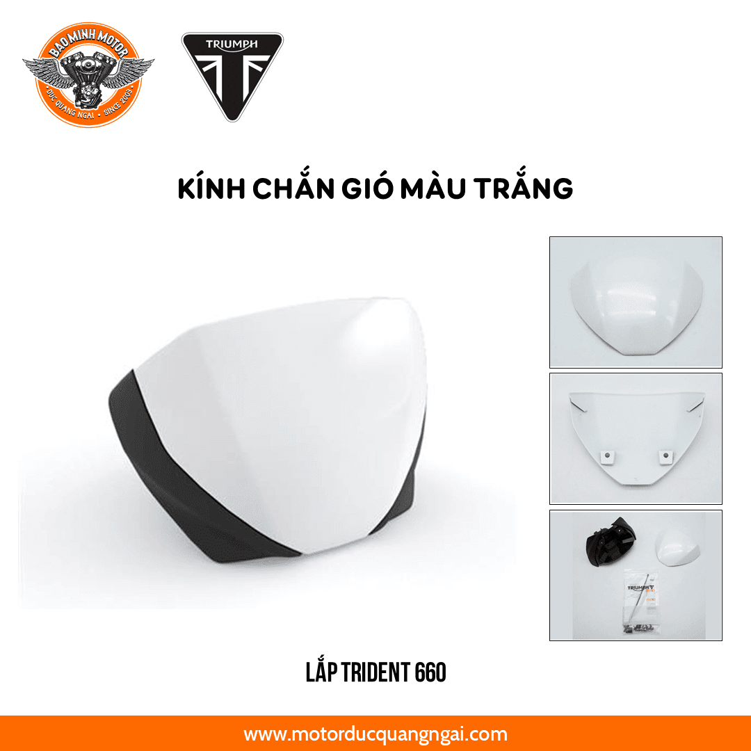 KÍNH CHẮN GIÓ HIỆU TRIUMPH MÀU TRẮNG LẮP TRIDENT 660