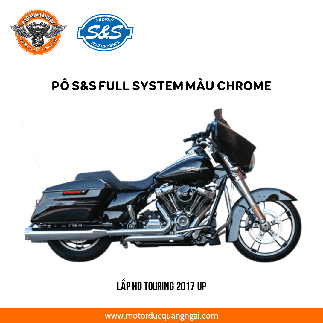 PÔ HIỆU S&S FULL SYSTEM 4.5 INCH MÀU CHROME LẮP HD TOURING 2017 UP