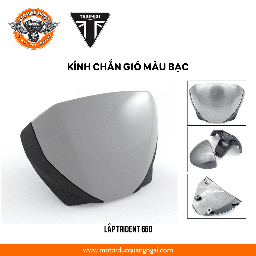 KÍNH CHẮN GIÓ HIỆU TRIUMPH MÀU BẠC LẮP TRIDENT 660