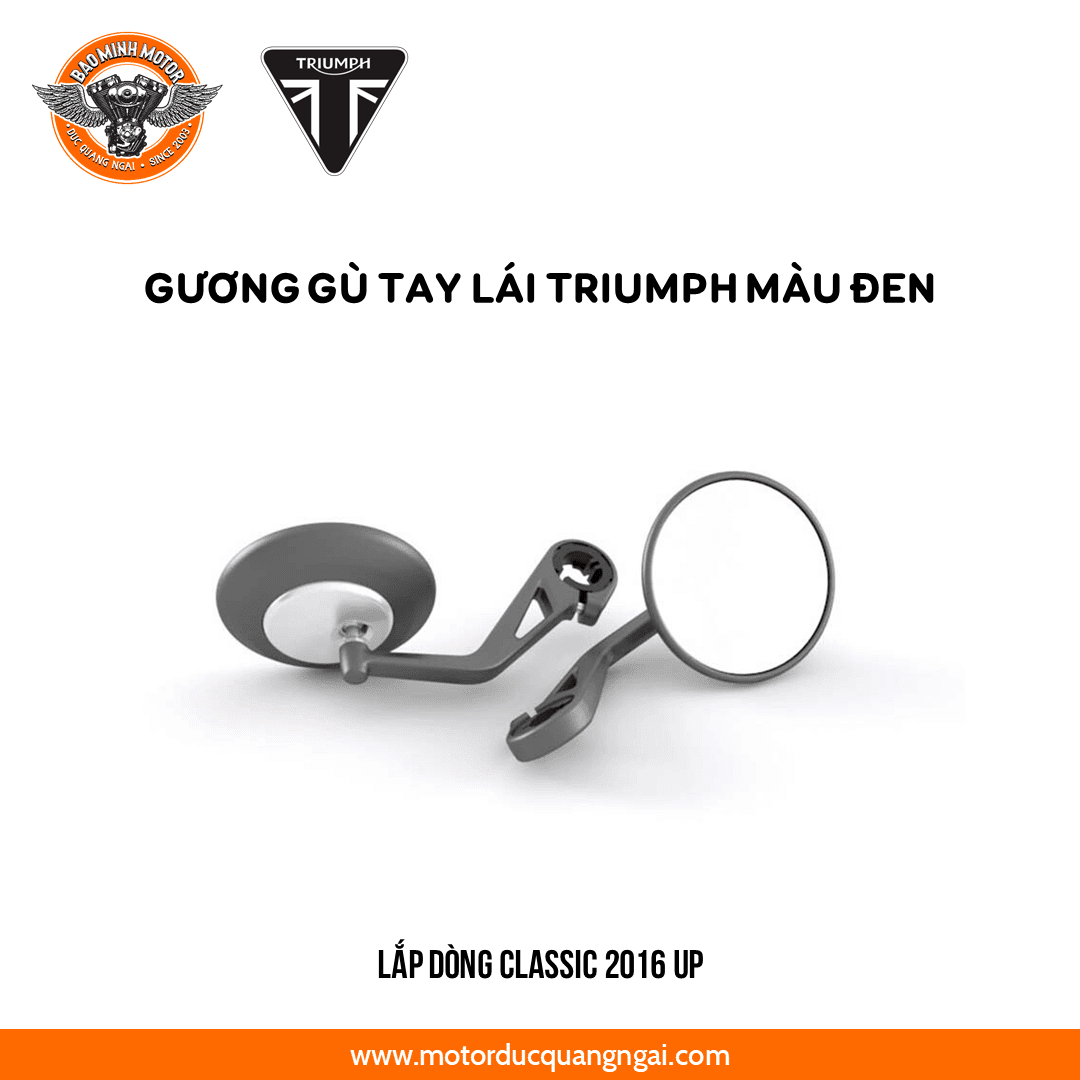 GƯƠNG ĐỘ HIỆU TRIUMPH MÀU ĐEN LẮP DÒNG XE CLASSIC 2016 UP