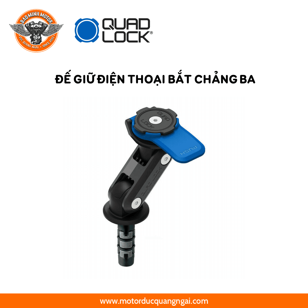 KÍT GIỮ ĐIỆN THOẠI BẮT CHẢNG BA XE MOTOR  HIỆU QUAD LOCK