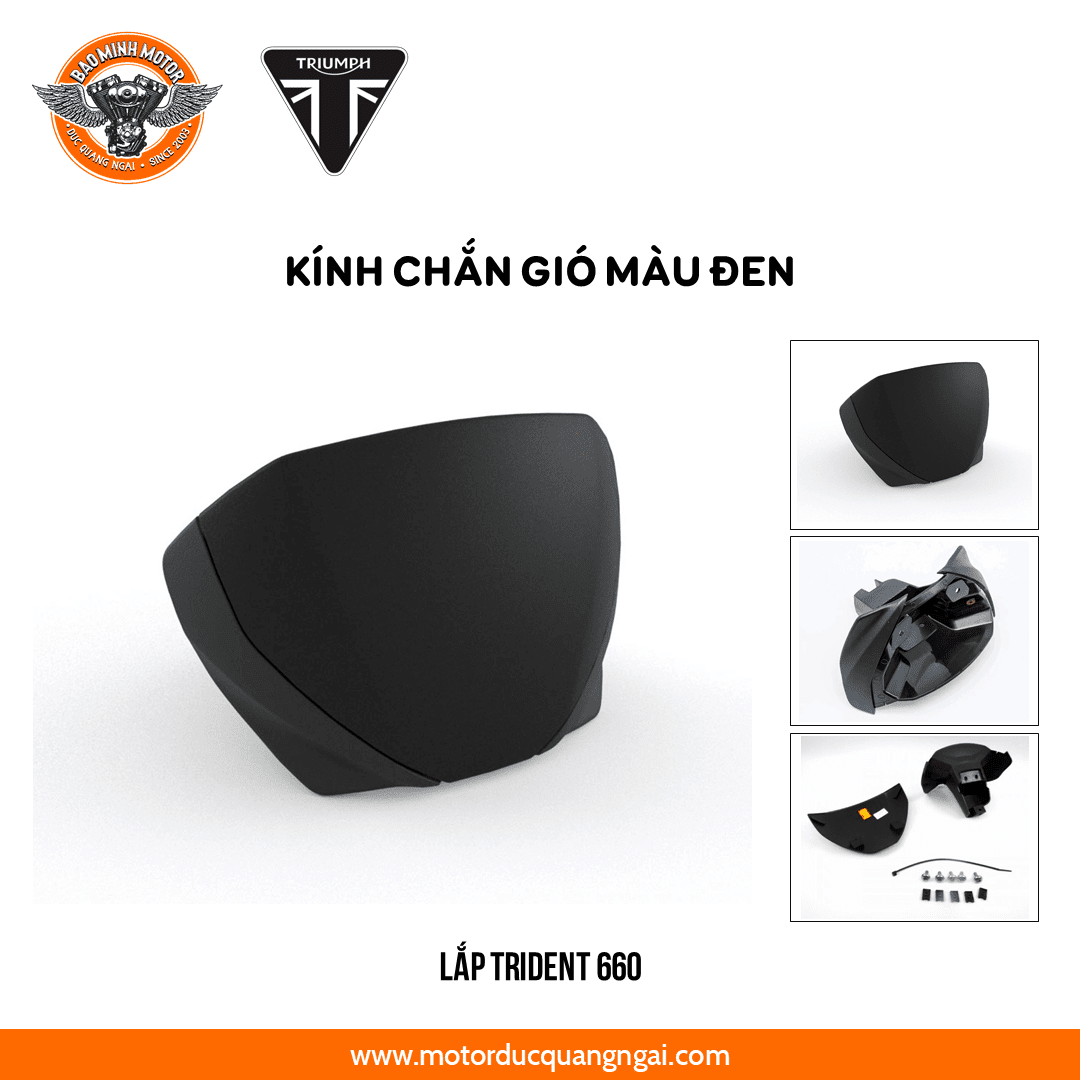 KÍNH CHẮN GIÓ HIỆU TRIUMPH MÀU ĐEN LẮP TRIDENT 660