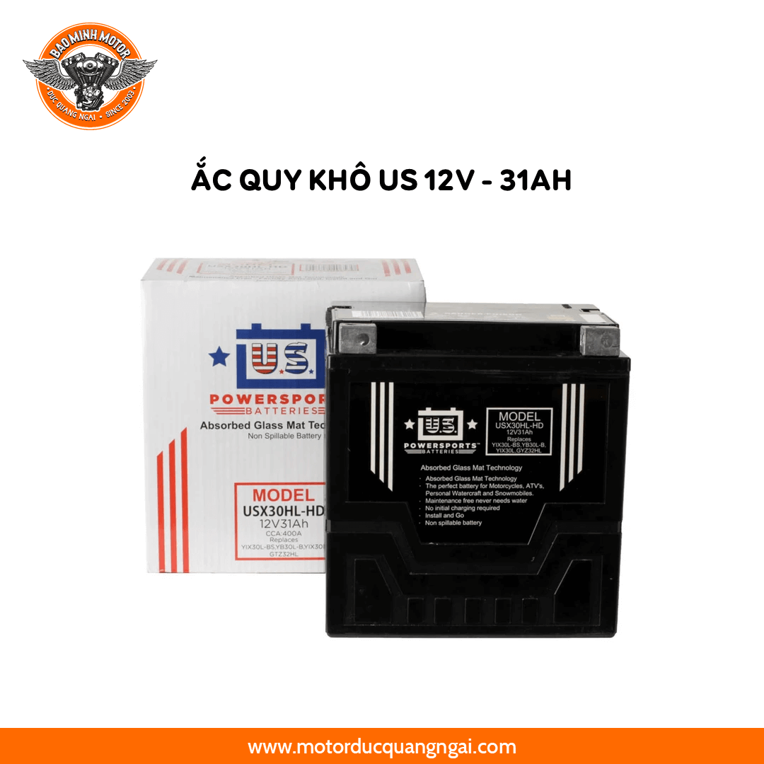 BÌNH ẮC QUY KHÔ HIỆU US 12V - 31AH