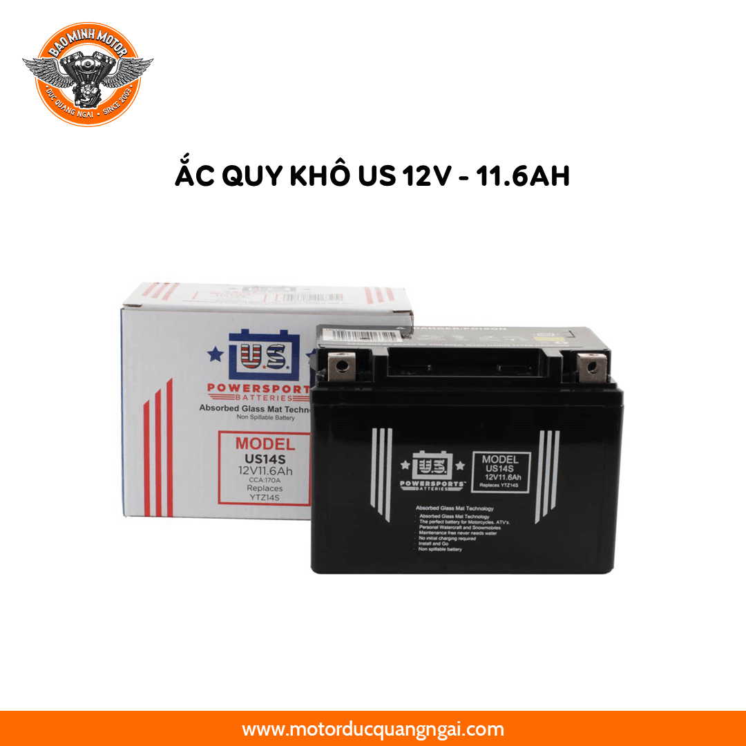 BÌNH ẮC QUY KHÔ HIỆU  US  12V-11.6AH