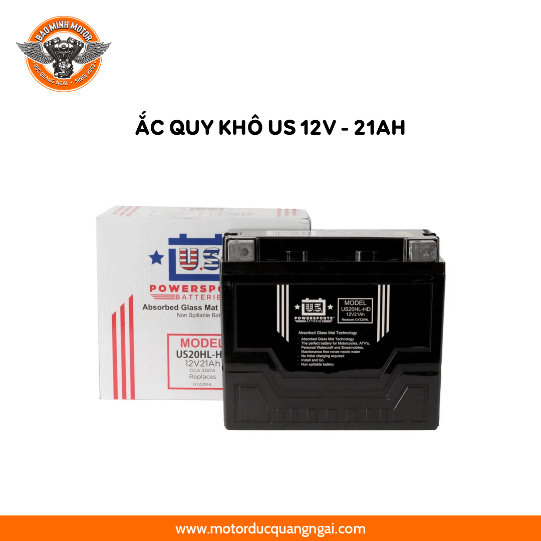 BÌNH ẮC QUY KHÔ HIỆU US 12V - 21AH