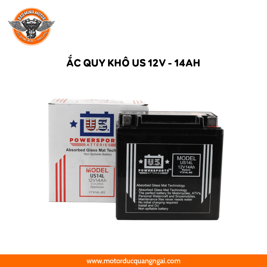 BÌNH ẮC QUY KHÔ HIỆU US 12V -14AH