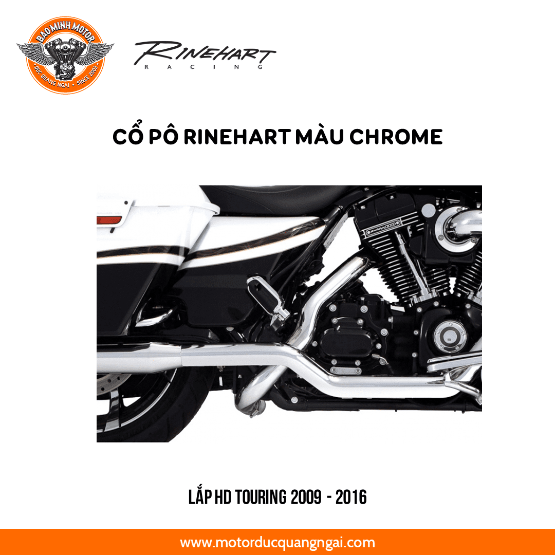 CỔ PÔ HIỆU RINEHART MÀU CHROME CHO TOURING 2009 - 2016