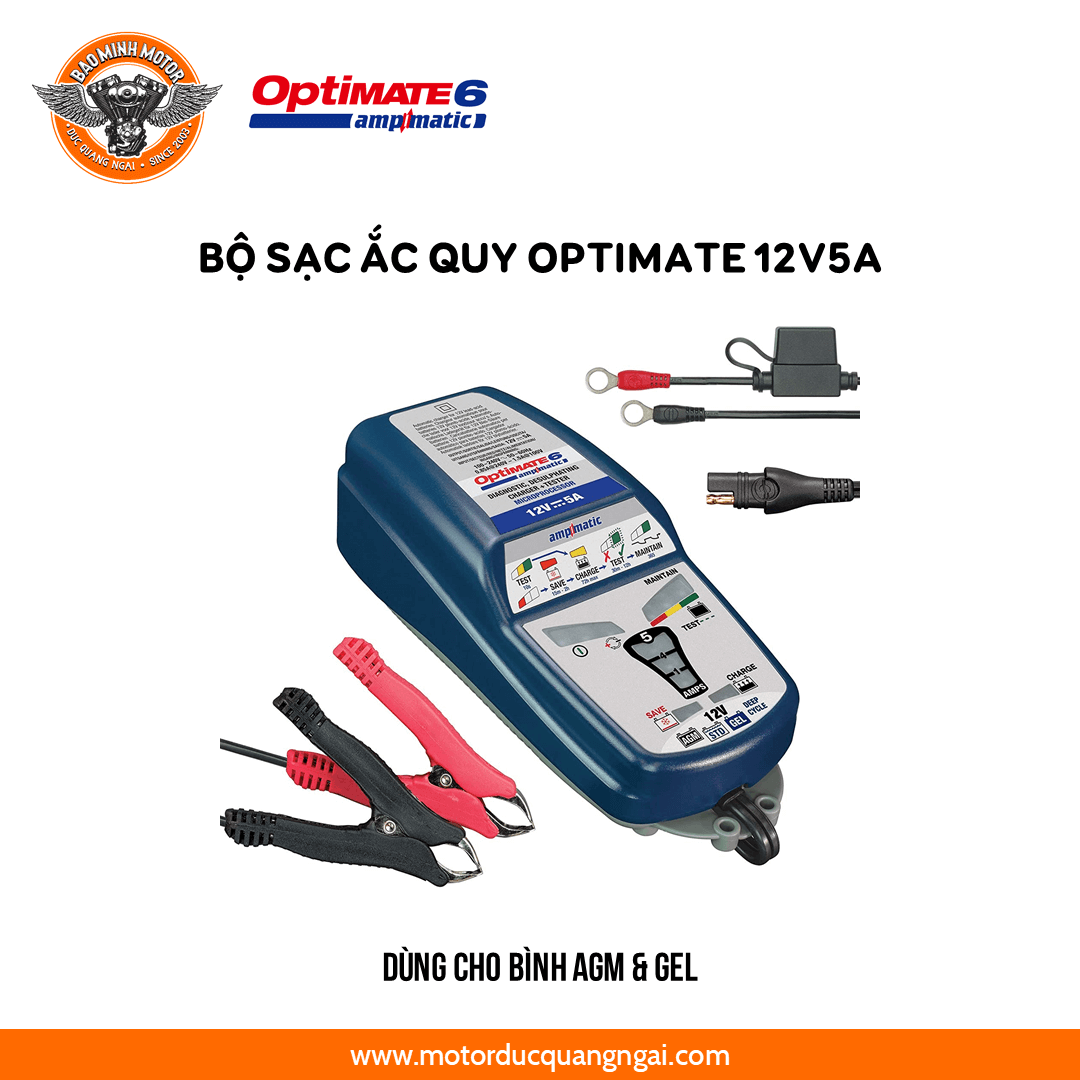 BỘ SẠC ẮC QUY OPTIMATE12V6A DÙNG CHO BÌNH AGM & GEL