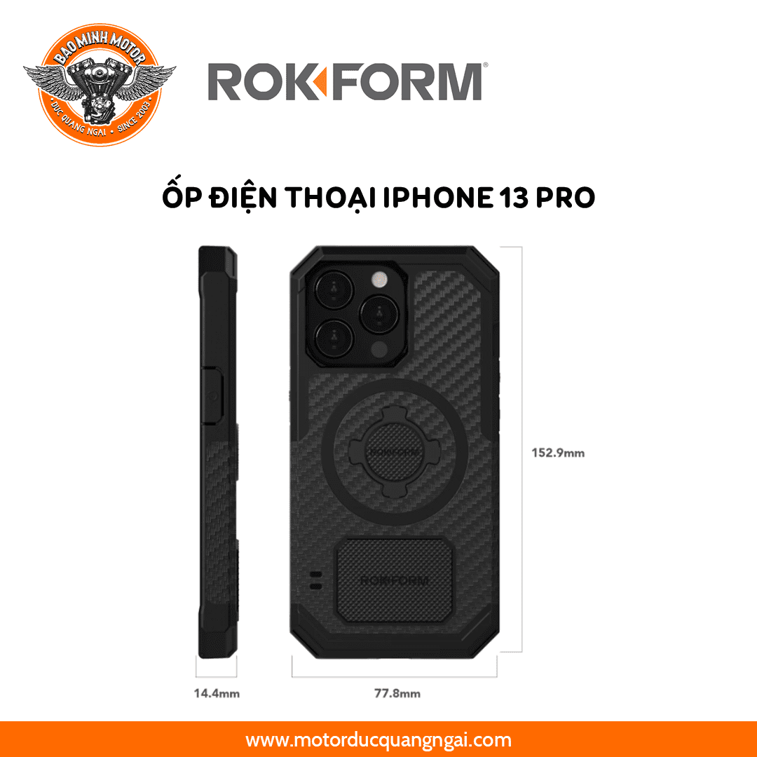 ỐP LƯNG ĐIỆN THOẠI IPHONE 13 PRO MÀU ĐEN HIỆU ROKFORM