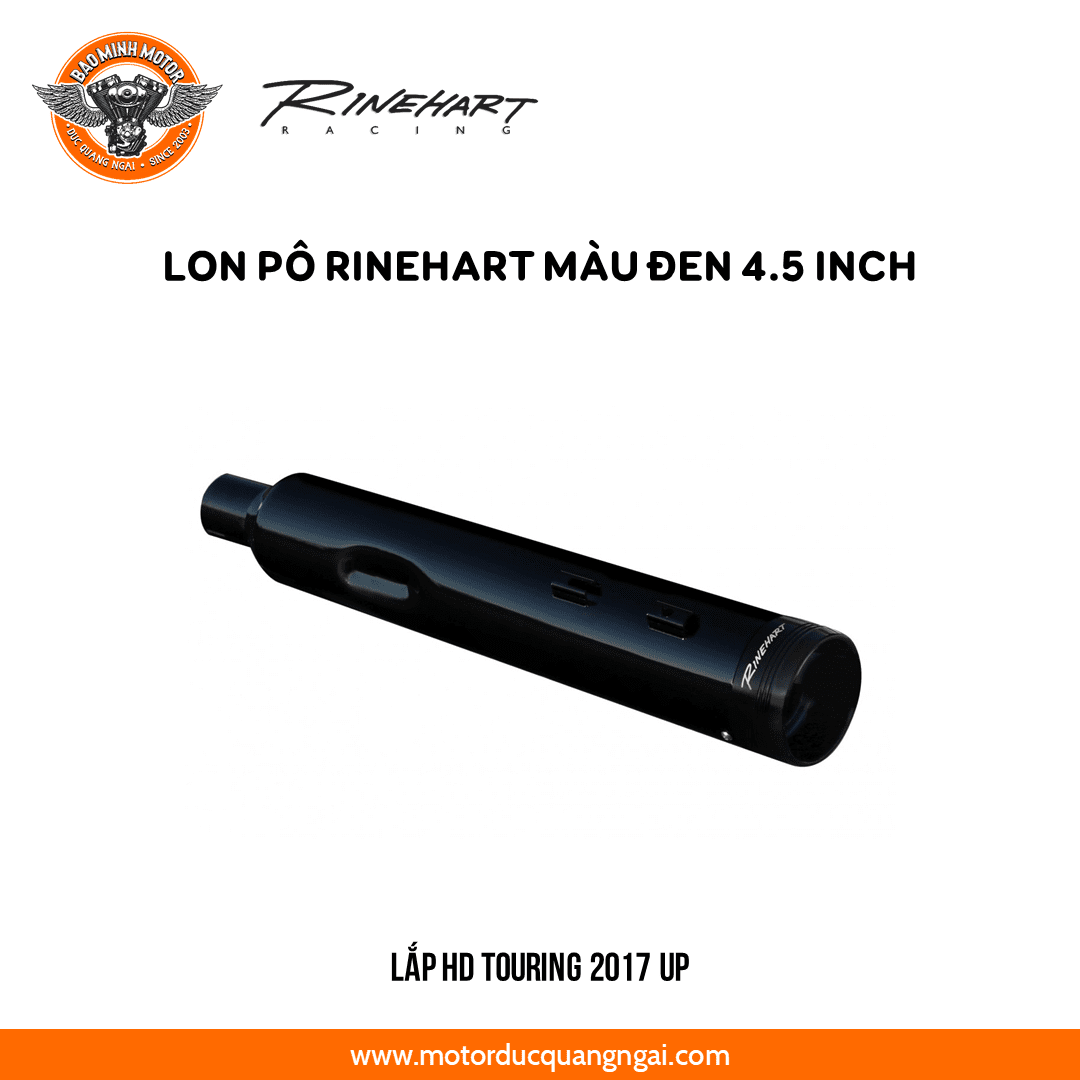 PÔ SLIP-ON HIỆU RINEHART 4.5 INCH MÀU ĐEN BÓNG  LẮP TOURING CVO 2017-UP