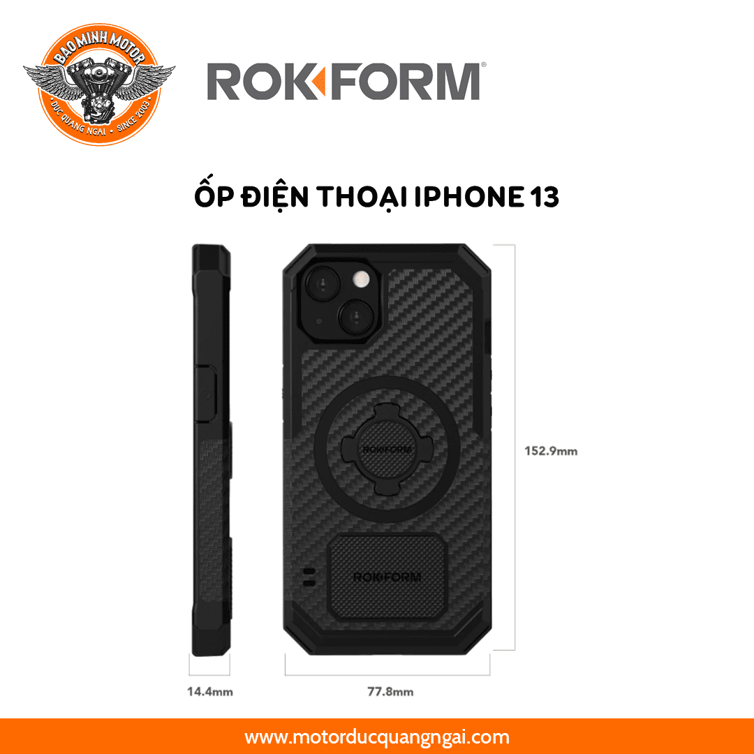 ỐP LƯNG ĐIỆN THOẠI IPHONE 13 MÀU ĐEN HIỆU ROKFORM