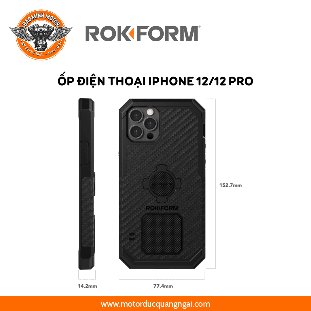 ỐP ĐIỆN THOẠI IPHONE 12/12 PRO HIỆU ROKFORM MÀU ĐEN