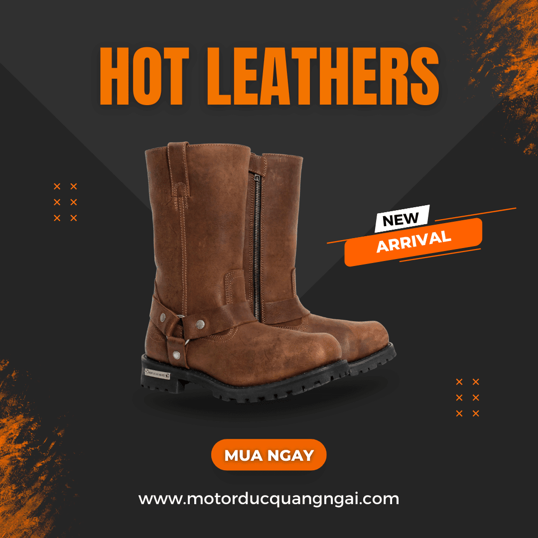 BOOTS NAM  11'' HIỆU HOT LEATHERS MÀU NÂU - SIZE 7.5