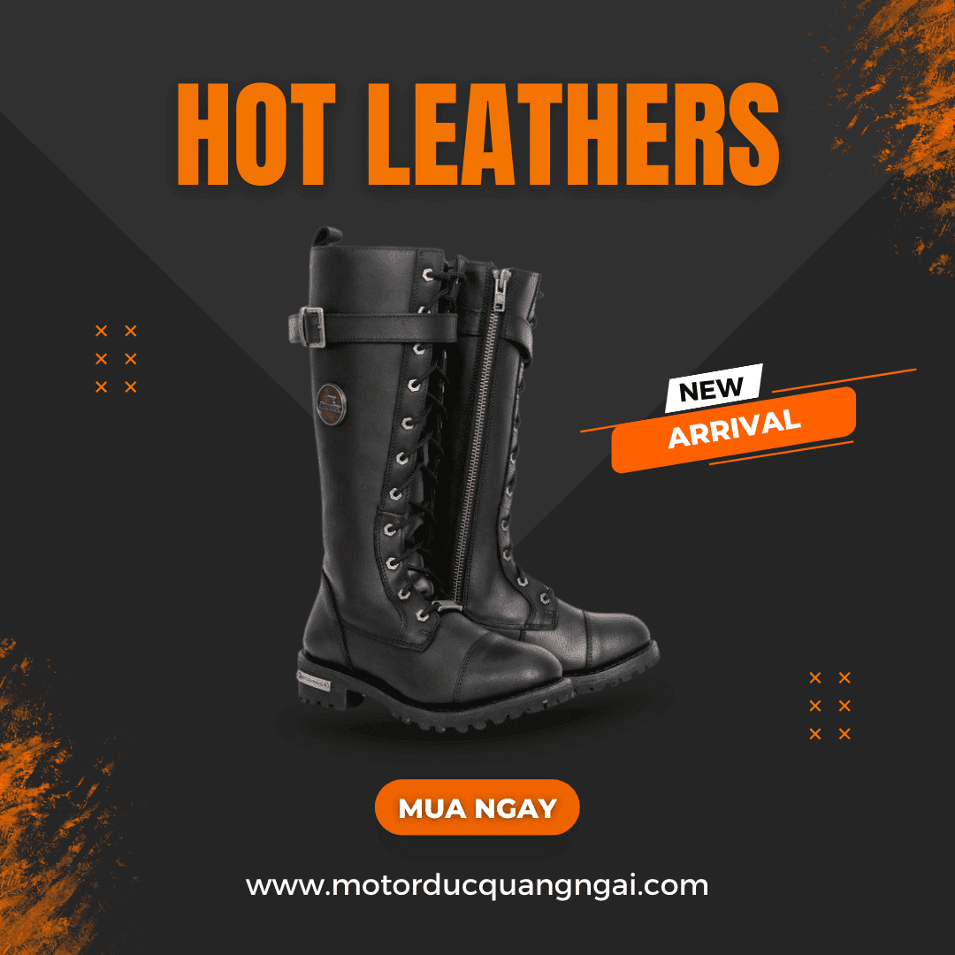 BOOT DA NỮ 14'' HIỆU HOT LEATHERS MÀU ĐEN - SIZE 8.5